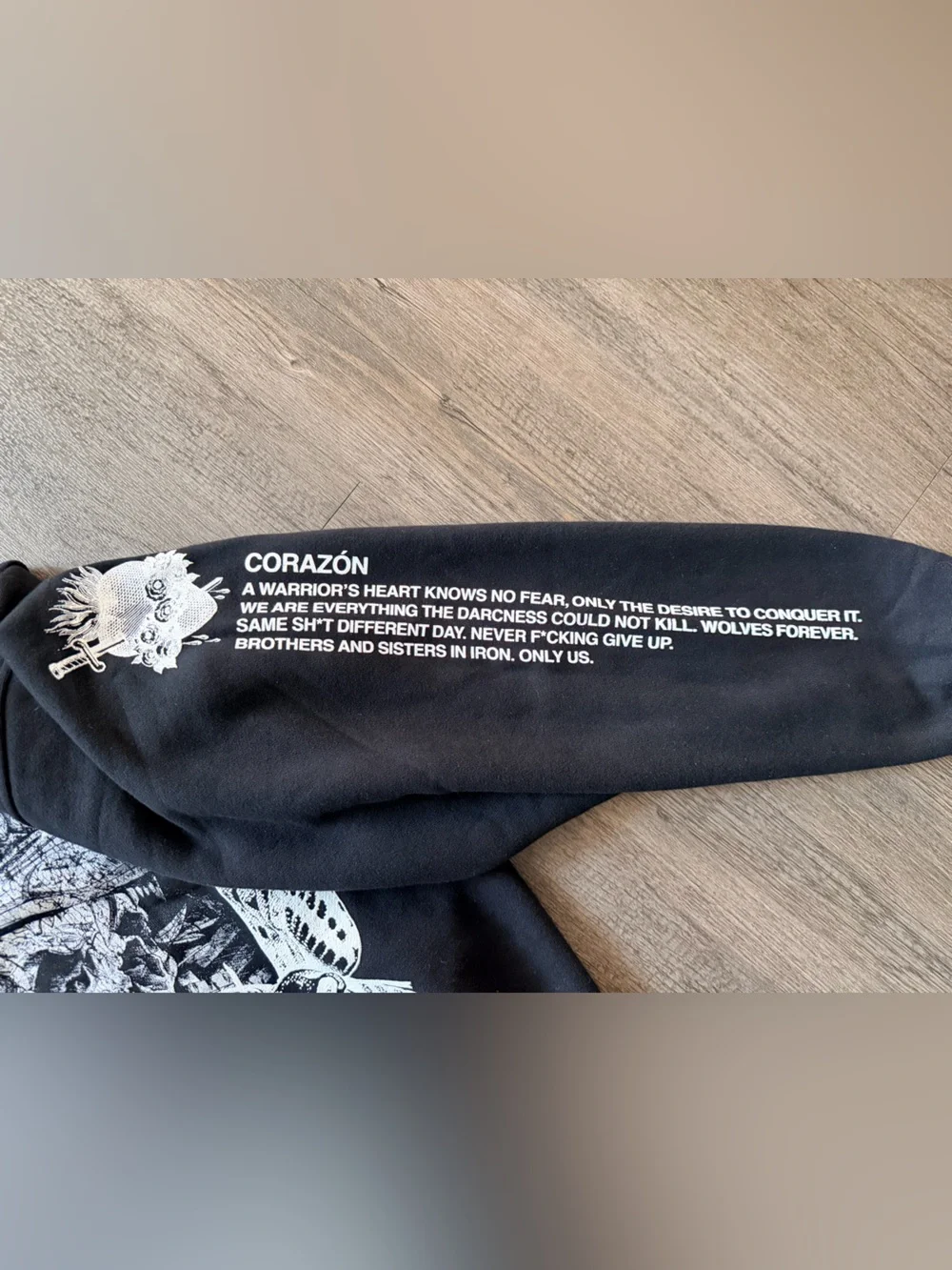 Darc Sport Black Hoodie with White Graphics